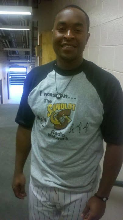 Chris Nelson in Sandlot Radio Network gear